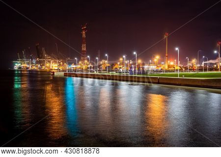 Heavy Industry Near Waterway Causing Emmissions. High Quality Photo