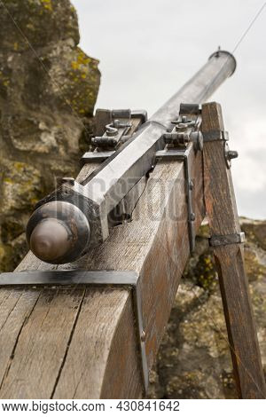 Old Medieval Cannon In The Fortress Of Szigliget