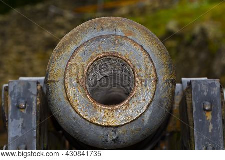 Old Medieval Cannon In The Fortress Of Szigliget