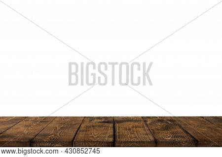Wooden Table Background, Empty Brown Wooden Table Top For Food Display In Kitchen, Shop, Store, Cafe