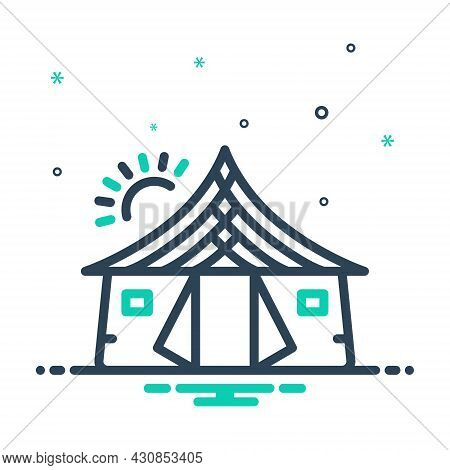 Mix Icon For Tent Awning Canopy Tabernacle Lodgement Pavilion Camp Marquee
