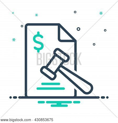 Mix Icon For Penalty Fine Chastisment Justice Amercement Damages Forfeiture Sanction