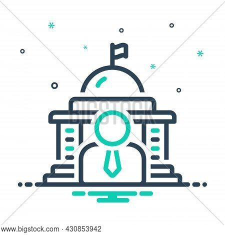 Mix Icon For Governor Government People Democracy Flag State Polity Embassy Building Capitol Courtho