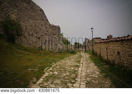 Exterior View To Ruined Xhamia E Kuqe Aka Red Mosque At Berat Fortress In Berat, Albania
