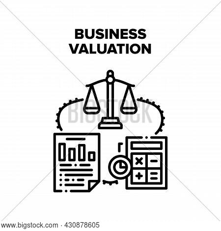 Business Valuation Vector Icon Concept. Business Valuation And Analyzing, Counting Annual Income And
