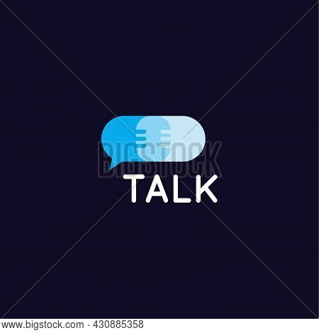Contact And Dialog Service, Chatting Icon Design. Assistance And Advice Vector Logo Concept. Support