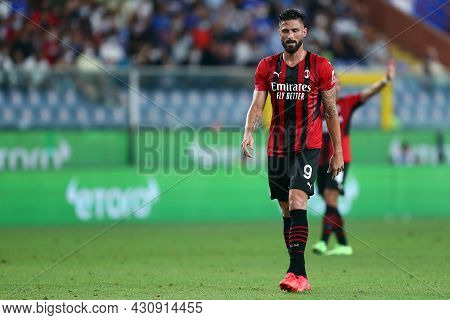 Genova, Italy. 23 August 2021. Olivier Giroud Of Ac Milan  During The Serie A Match Beetween Uc Samp