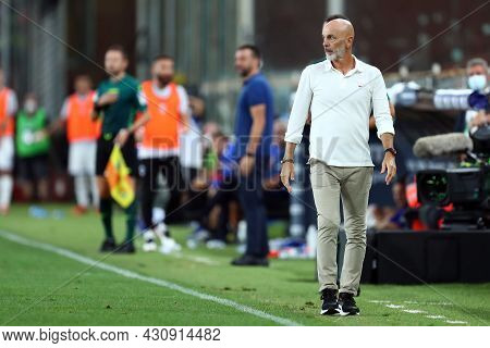 Genova, Italy. 23 August 2021. Stefano Pioli, Head Coach Of Ac Milan  During The Serie A Match Beetw