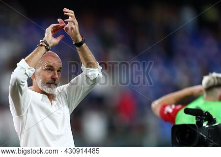 Genova, Italy. 23 August 2021. Stefano Pioli, Head Coach Of Ac Milan  During The Serie A Match Beetw