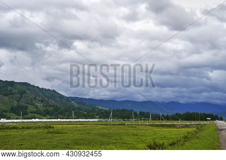 Vacation Landscape. Russian Altai Mountains. Multa Region. Holiday At Home. Staycation Concept. Long