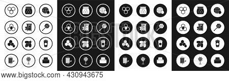 Set Honeycomb Map Of The World, Hive For Bees, Dipper Stick, Jar Honey, Cup Tea With And Icon. Vecto