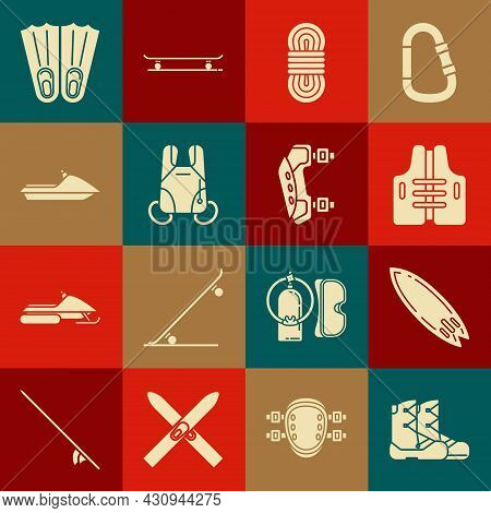 Set Boots, Surfboard, Life Jacket, Climber Rope, Parachute, Jet Ski, Rubber Flippers For Swimming An