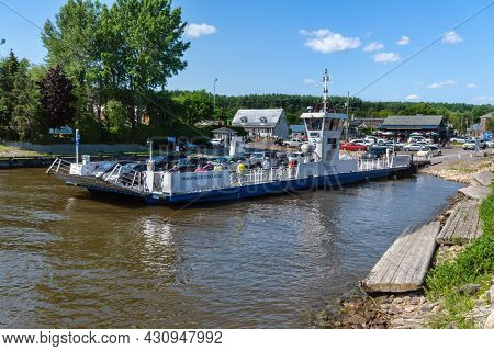 Oka, Canada - 10 July 2021 : Hudson-oka Ferryboat Near Oka