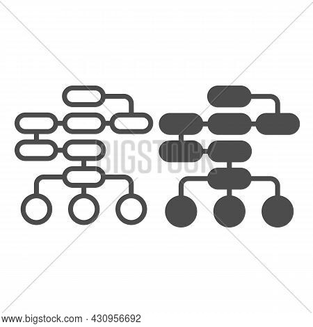Diagram Of Logic, Sequence Or Interactions, Algorithm Line And Solid Icon, Web Concept, Scheme Vecto