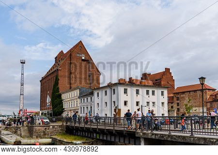 Stralsund, Germany - July 31, 2019: View Of The Harbour. Stralsund Old Town Is A Unesco World Herita