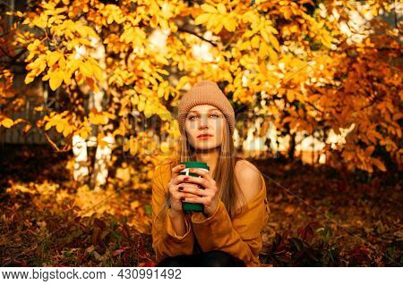 Alone Time, Some Time To Yourself, Me Time For Self-care And Self-healing. Alone Young Woman Enjoyin