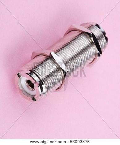 Radio Connector On Pink Background