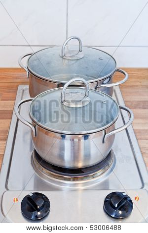 Meals Preparing On Hotplate Electric Stove