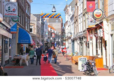 People On The Celebratory Street  In Dordrecht, Netherlands