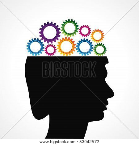 Thinking of mechanics concept with cog wheel stock vector