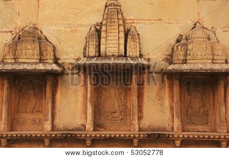 Decorative Carvings On The Wall, Raniji Ki Baori, Bundi, Rajasthan