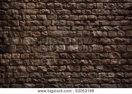 Stone Wall Made ??of Rough Bricks