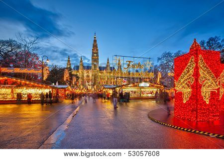 Traditional christmas market in Vienna, Austria