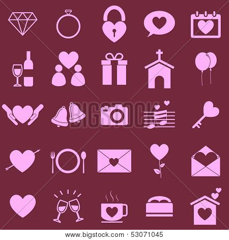 Wedding Color Icons On Pink Background