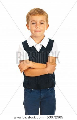 School Boy With Arms Folded