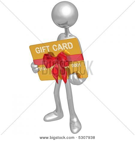 3D personage met giftcard