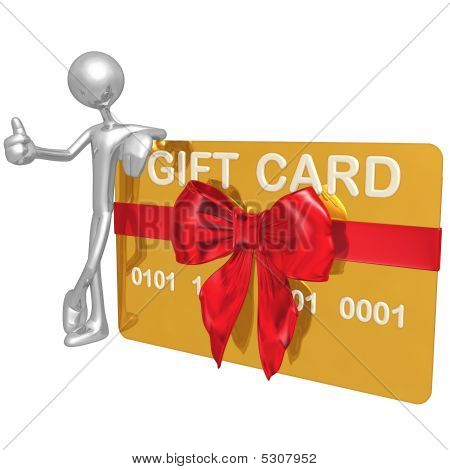 3D personage met giftcard