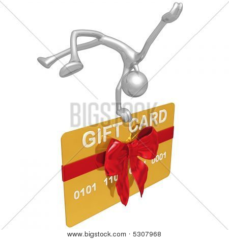 3D personage met giftcard