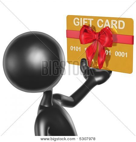 3D personage met giftcard