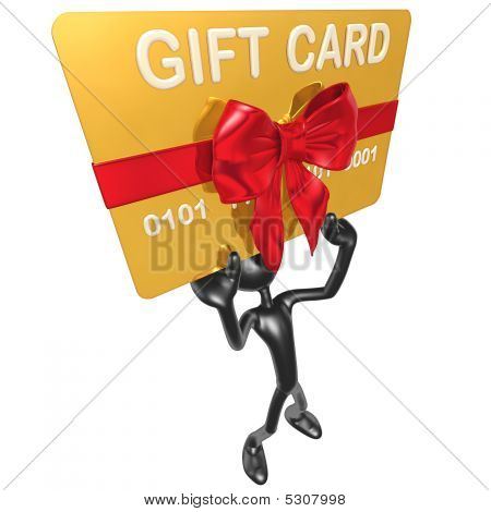 3D personage met giftcard