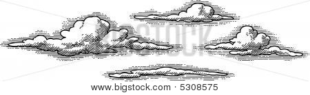 Retro bulutlar (vektör)