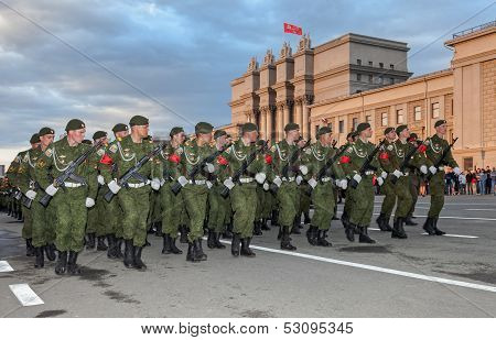 Samara, Russia - May 6: Parade Rehearsal Before The Day Of Victory In The Great Patriotic War On Squ