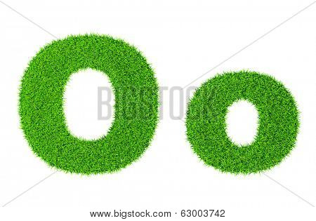 Grass letter O - ecology eco friendly concept character type