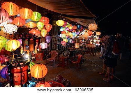 Vietnamese street stall retailing lanterns