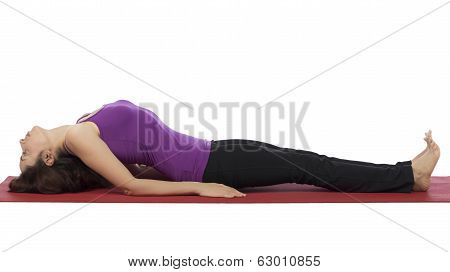Woman In Fish Pose During Yoga