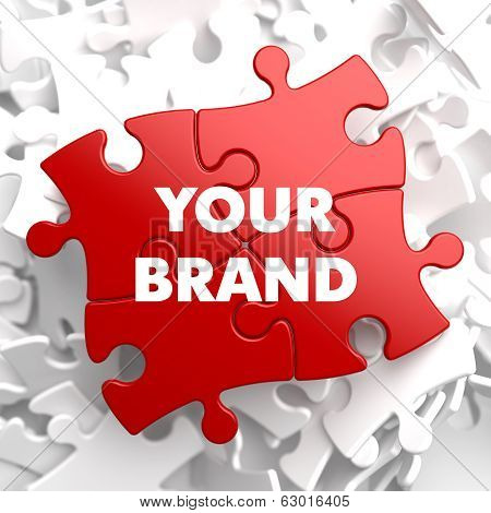 Your Brand Concept on Red Puzzle.