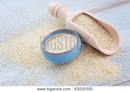 tahini made from sesame seeds - food and drink