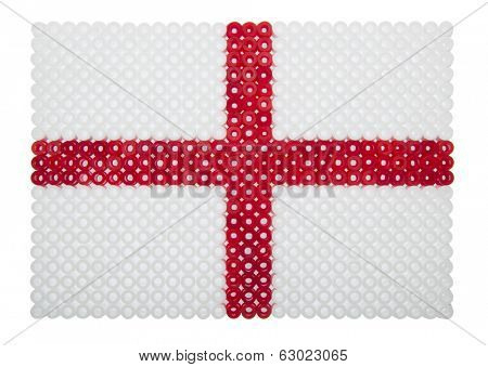 English Flag made of plastic pearls