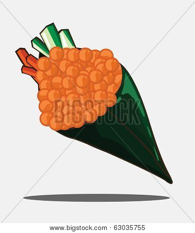 temaki sushi salmon. Vector and illustration