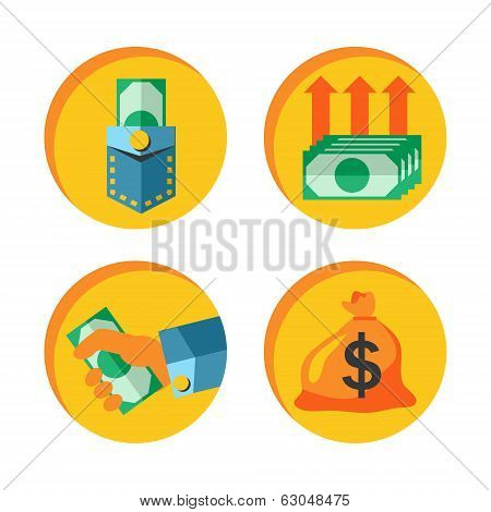 Money icon vector set