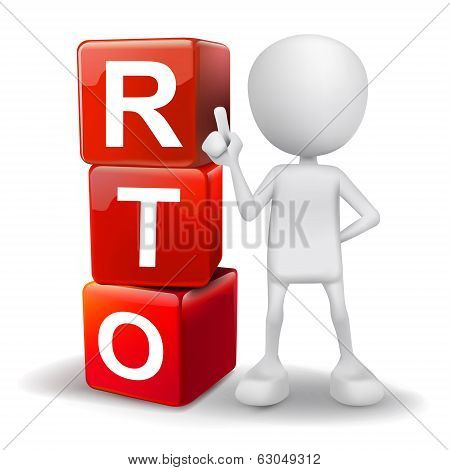 3D Illustration Of Person With Word Rto Cubes