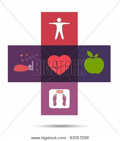 Colorful Health Care Cross Symbol