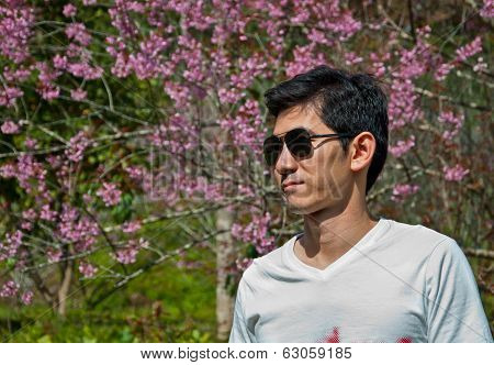 A Man In The Wild Himalayan Cherry