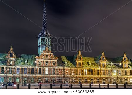 Borsen (the Stock Exchange) In Evening, Copenhagen