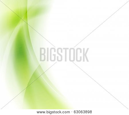 Abstract green waves vector art design. Gradient mesh
