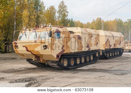 Tracked carrier DT-30P1 in motion. Russia